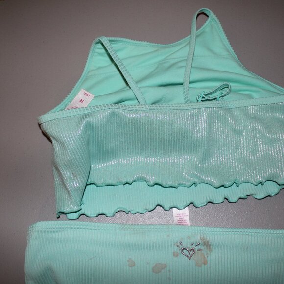 Blue 2 Pcs Justice Bikini Swsimsuit Size 14 - Picture 6 of 10